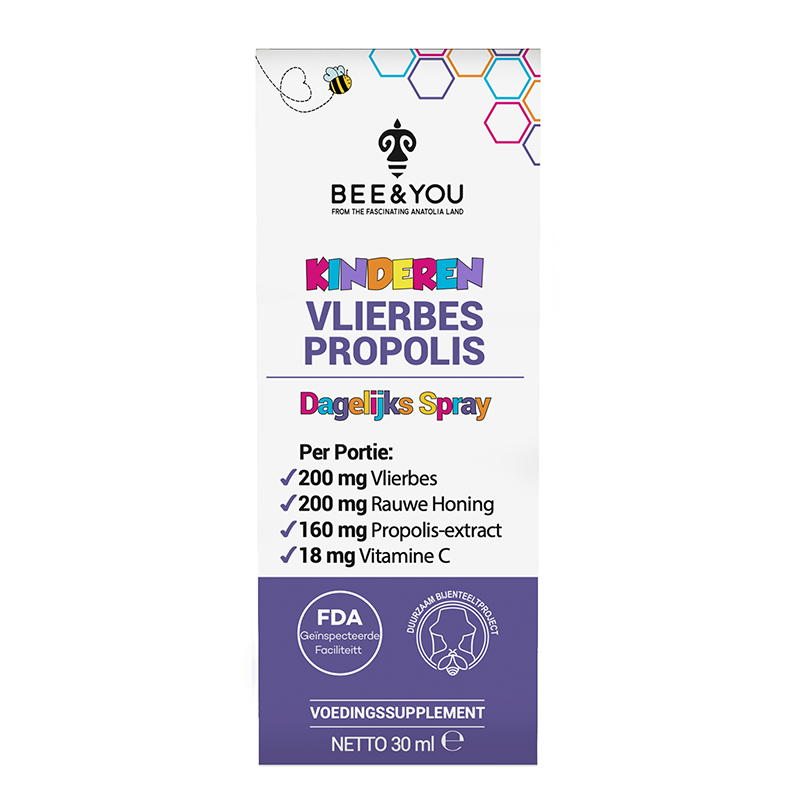 Vlierbes + Propolis Dagelijkse Keelspray voor Kinderen
