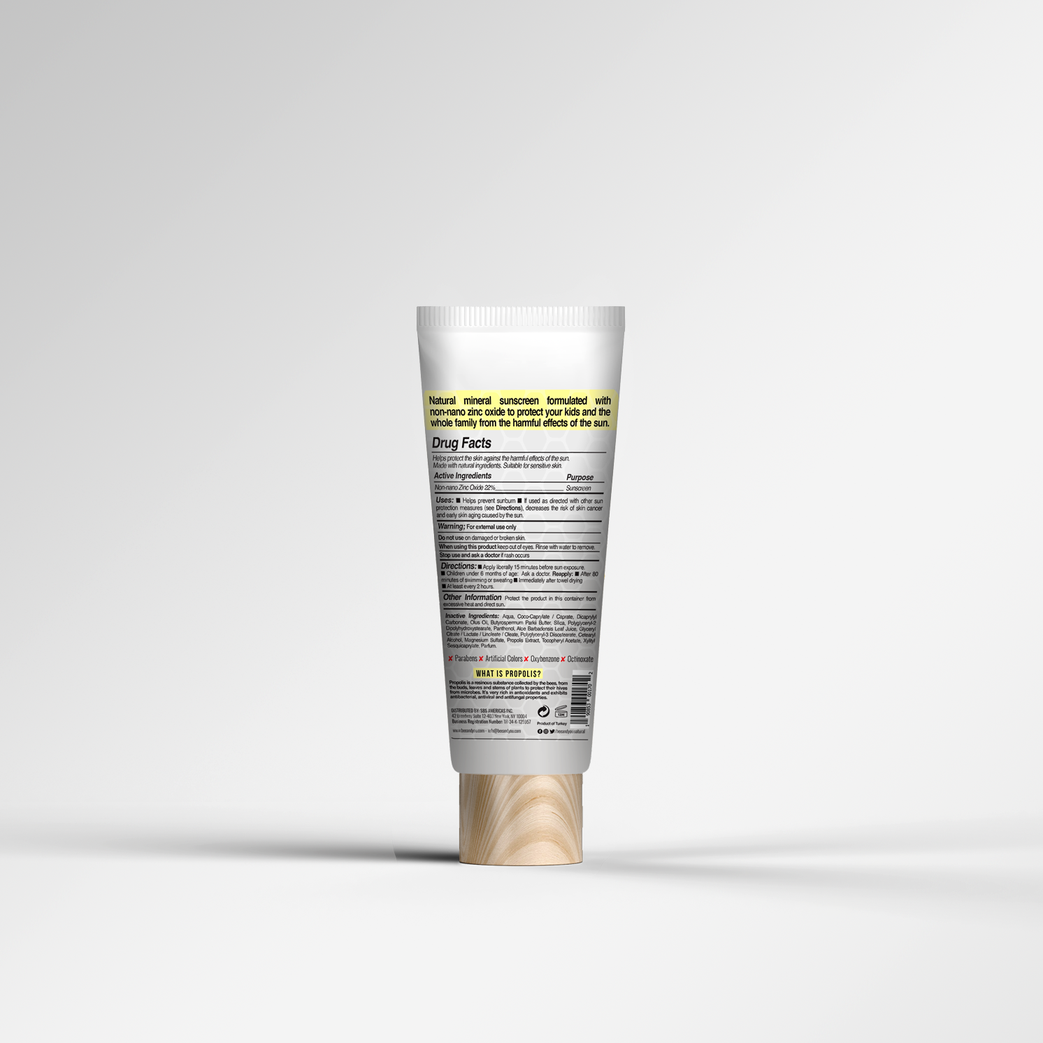BEEYOU Huidverzorging Natuurlijke Minerale Zonnebrand voor Kinderen SPF 50 +