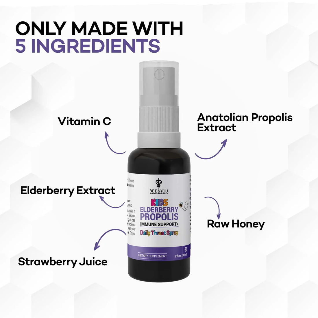 Vlierbes + Propolis Dagelijkse Keelspray voor Kinderen